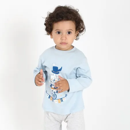 T-shirt côtelé bébé manches longues LION SHOW - KONTAKT