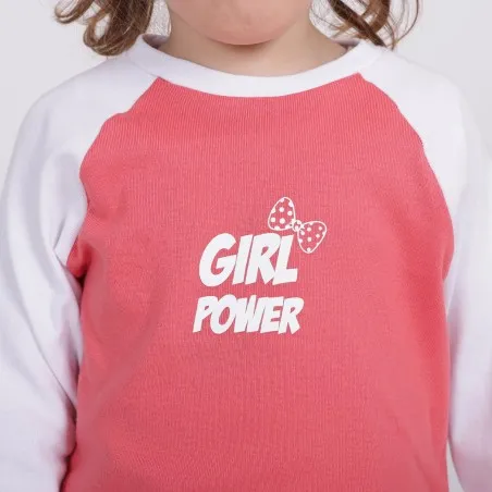T-shirt côtelé bébé manches raglan GIRL POWER - KONTAKT