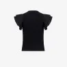 T-shirt côtelé femme manches à volant en chaine et trame - KONTAKT