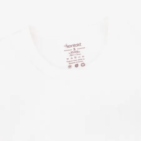T-shirt côtelé femme manches à volant en chaine et trame - KONTAKT
