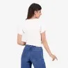 T-shirt côtelé femme manches à volant en chaine et trame - KONTAKT