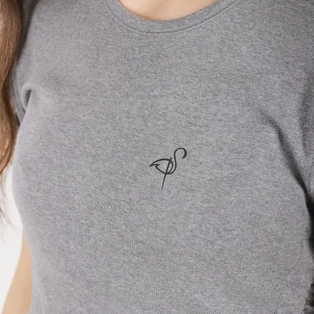 T-shirt côtelé femme manches courtes avec cordon de serrage - KONTAKT