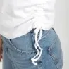 T-shirt côtelé femme manches courtes avec cordon de serrage - KONTAKT