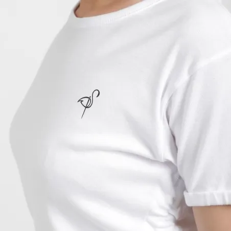 T-shirt côtelé femme manches courtes avec cordon de serrage - KONTAKT