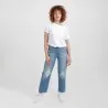 T-shirt côtelé femme manches courtes avec cordon de serrage - KONTAKT