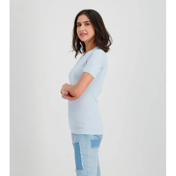 T-shirt côtelé femme manches courtes basic - KONTAKT