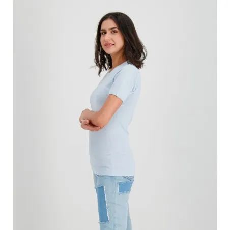 T-shirt côtelé femme manches courtes basic - KONTAKT
