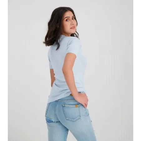 T-shirt côtelé femme manches courtes basic - KONTAKT