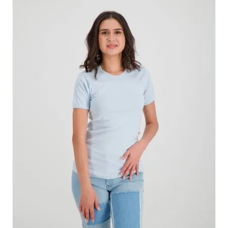 T-shirt côtelé femme manches courtes basic - KONTAKT
