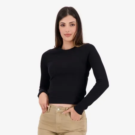 T-shirt côtelé femme manches longues - KONTAKT