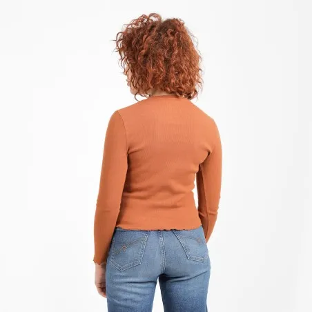 T-shirt côtelé femme manches longues - KONTAKT