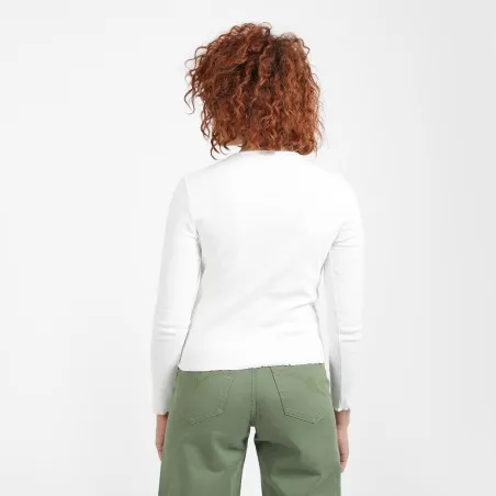 T-shirt côtelé femme manches longues - KONTAKT