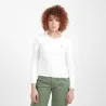 T-shirt côtelé femme manches longues - KONTAKT