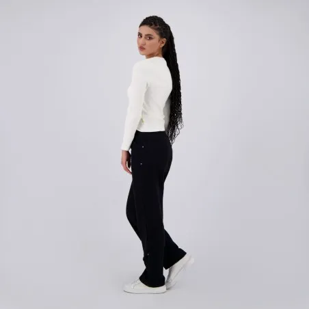 T-shirt côtelé femme manches longues avec cut out fleur - KONTAKT