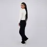 T-shirt côtelé femme manches longues avec cut out fleur - KONTAKT