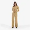 T-shirt côtelé femme manches longues avec patte boutonnage - KONTAKT
