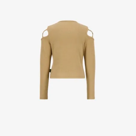 T-shirt côtelé fille avec épaules dénudées - KONTAKT