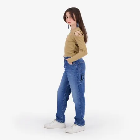 T-shirt côtelé fille avec épaules dénudées - KONTAKT