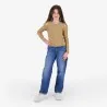T-shirt côtelé fille avec épaules dénudées - KONTAKT
