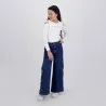 T-shirt côtelé fille avec épaules dénudées - KONTAKT