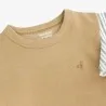 T-shirt côtelé fille manches à volant en chaine et trame - KONTAKT