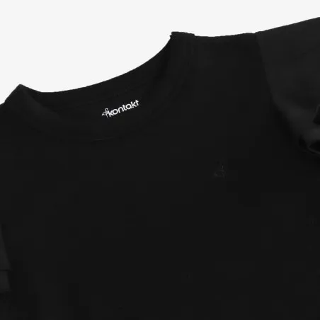 T-shirt côtelé fille manches à volant en chaine et trame - KONTAKT