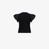 T-shirt côtelé fille manches à volant en chaine et trame - KONTAKT