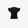 T-shirt côtelé fille manches à volant en chaine et trame - KONTAKT
