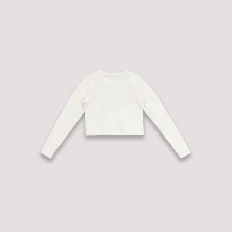 T-shirt côtelé fille manches longues avec cut out fleur - KONTAKT