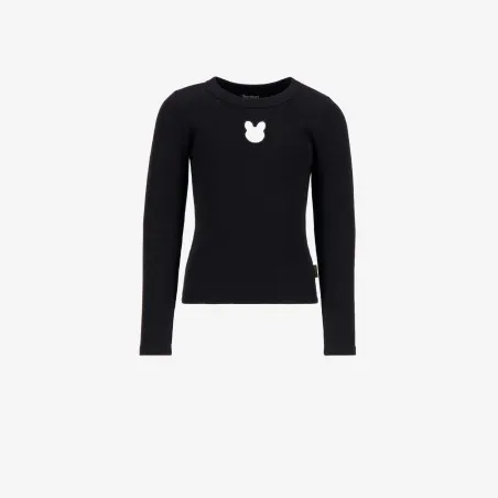 T-shirt côtelé fille manches longues avec cut out lapin - KONTAKT