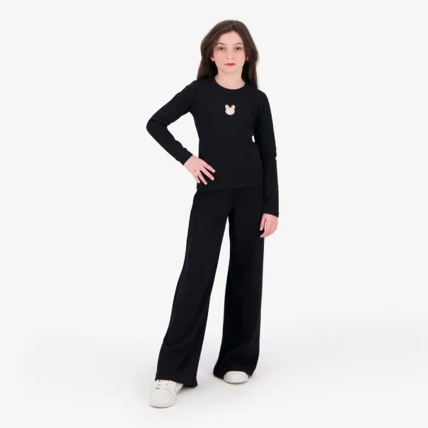 T-shirt côtelé fille manches longues avec cut out lapin - KONTAKT