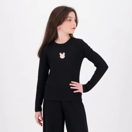 T-shirt côtelé fille manches longues avec cut out lapin - KONTAKT