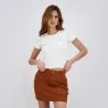 T-shirt côtelé sur taille femme manches courtes - KONTAKT
