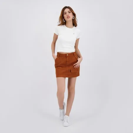 T-shirt côtelé sur taille femme manches courtes - KONTAKT