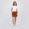 T-shirt côtelé sur taille femme manches courtes - KONTAKT