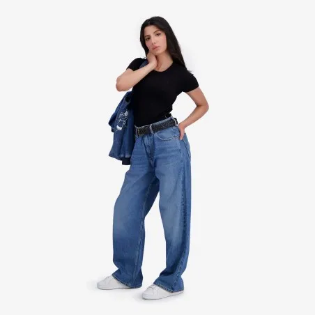 T-shirt côtelé sur taille femme manches courtes - KONTAKT