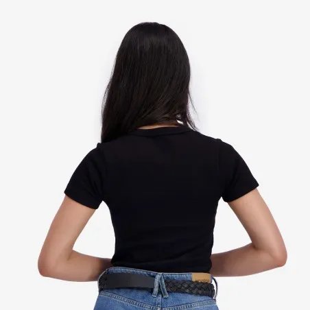 T-shirt côtelé sur taille femme manches courtes - KONTAKT