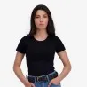 T-shirt côtelé sur taille femme manches courtes - KONTAKT