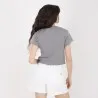 T-shirt crop côtelé femme manches courtes CALM AND CHILL - KONTAKT