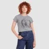 T-shirt crop côtelé femme manches courtes COOL GIRL - KONTAKT