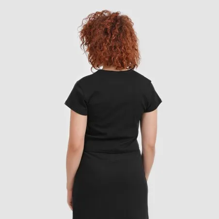 T-shirt crop côtelé femme manches courtes CROQUIS DENIM - KONTAKT