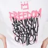 T-shirt crop côtelé femme manches courtes FREEDOM - KONTAKT