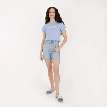 T-shirt crop côtelé femme manches courtes HABIBI YA LIL - KONTAKT