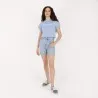 T-shirt crop côtelé femme manches courtes HABIBI YA LIL - KONTAKT