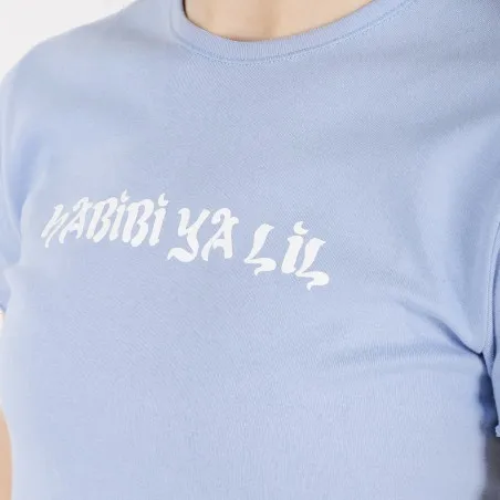 T-shirt crop côtelé femme manches courtes HABIBI YA LIL - KONTAKT