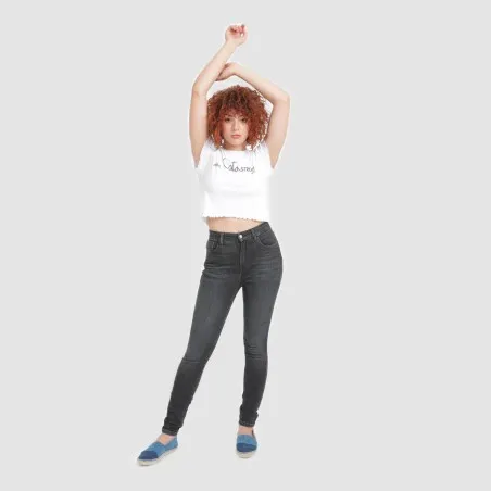 T-shirt crop côtelé femme manches courtes MISS CATASTROPHE - KONTAKT