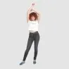 T-shirt crop côtelé femme manches courtes MISS CATASTROPHE - KONTAKT