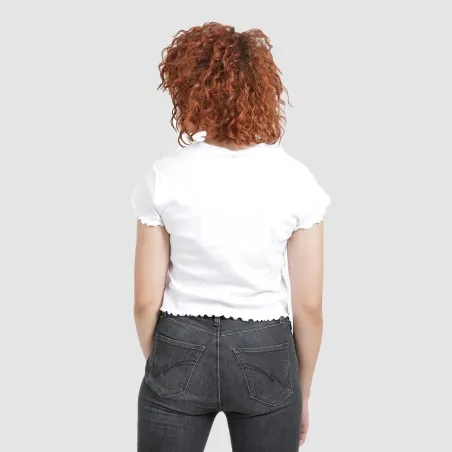 T-shirt crop côtelé femme manches courtes MISS CATASTROPHE - KONTAKT