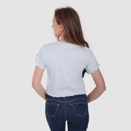 T-shirt crop côtelé femme manches courtes YOU LOOK ???? TODAY - KONTAKT
