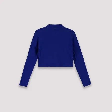 T-shirt crop côtelé femme manches longues avec détail cut out - KONTAKT